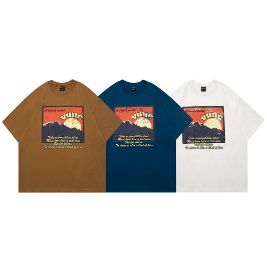 "Rising Sun Summit" 260G Oversized Tee